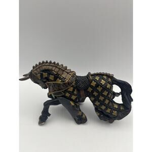 Papo 2007 Medieval Bull Knight Horse Black & Gold